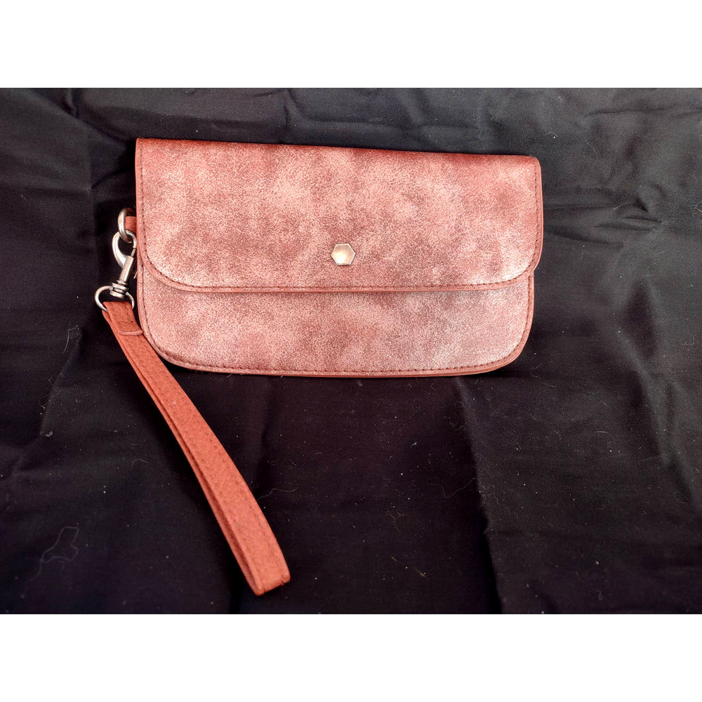 Maurices Brick Red Faux Leather Wristlet, Wallet